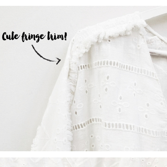 ZARA white eyelet CROSSOVER wrap TOP WITH CUTWORK EMBROIDERY trf small boho chic - Picture 5 of 15